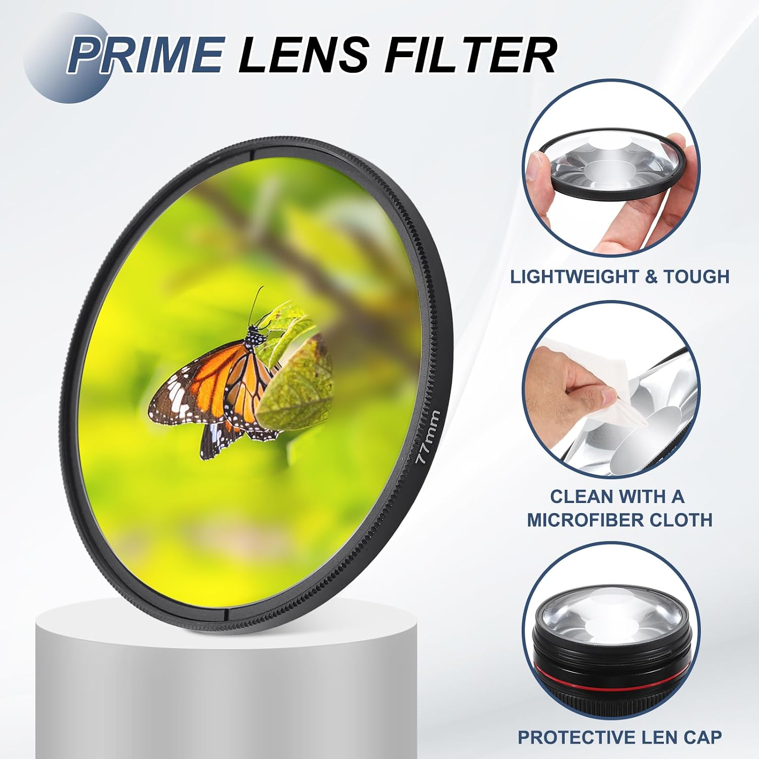 PATIKIL 82 mm Spiral Camera Lens Filter, Special Effect Filters Tunnel Vision Spiral Flat Mirror Lens Optical Glass with Circular Frame Effect for Camera Lens, Black