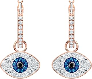 Swarovski Women's Symbolica Evil Eye Hoop Pierced Earrings, Multi-colored, Rose-gold tone finished