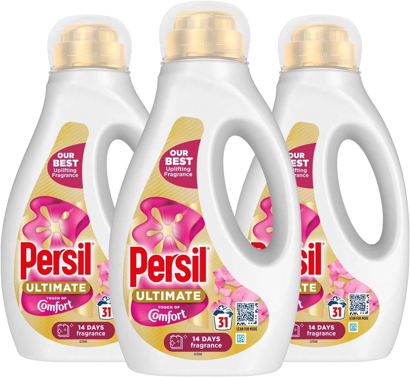 PersilUltimate Liquid Detergent Outstanding Stain Removal Effective in Quick and Cold Washes with 14 Days of Lasting Freshness 31 Washes, 837ml (Buy 3, Touch of Comfort)