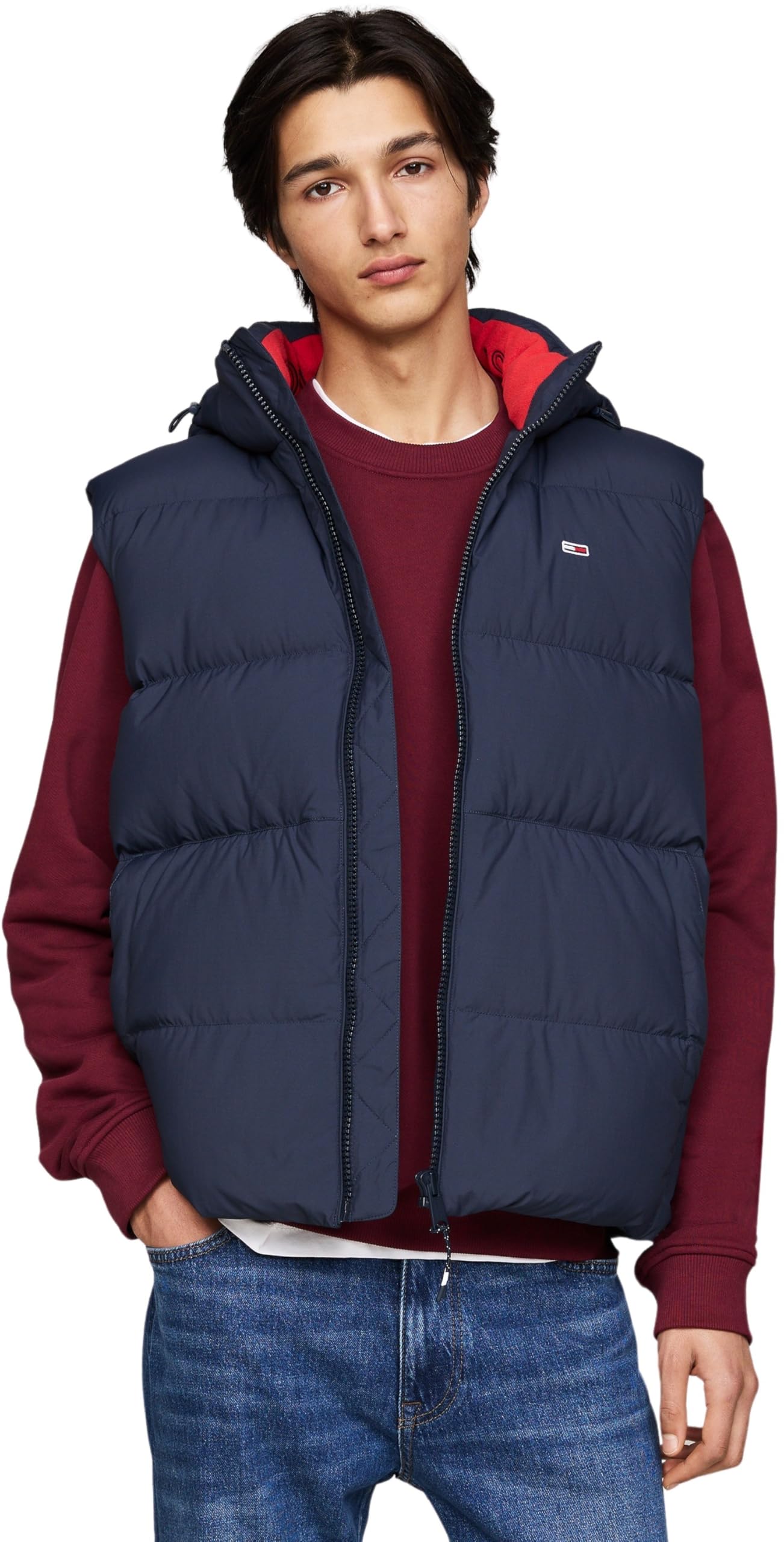 Tommy Jeans Herren Weste Essential Down Vest mit Kapuze