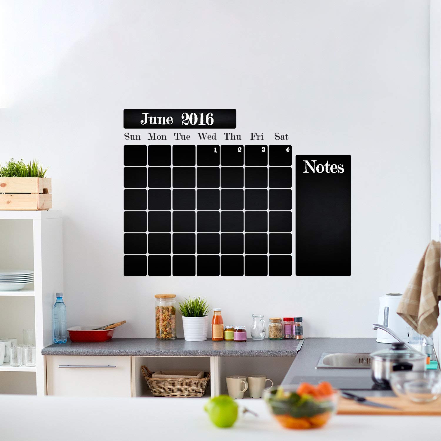 Amazon.com: Office Calendar Chalkboard Vinyl Sticker - Editable Organizer  Dry Erase Chalk Decal - Erasable Reusable Monthly Planner Blackboard  Schdule : Everything Else