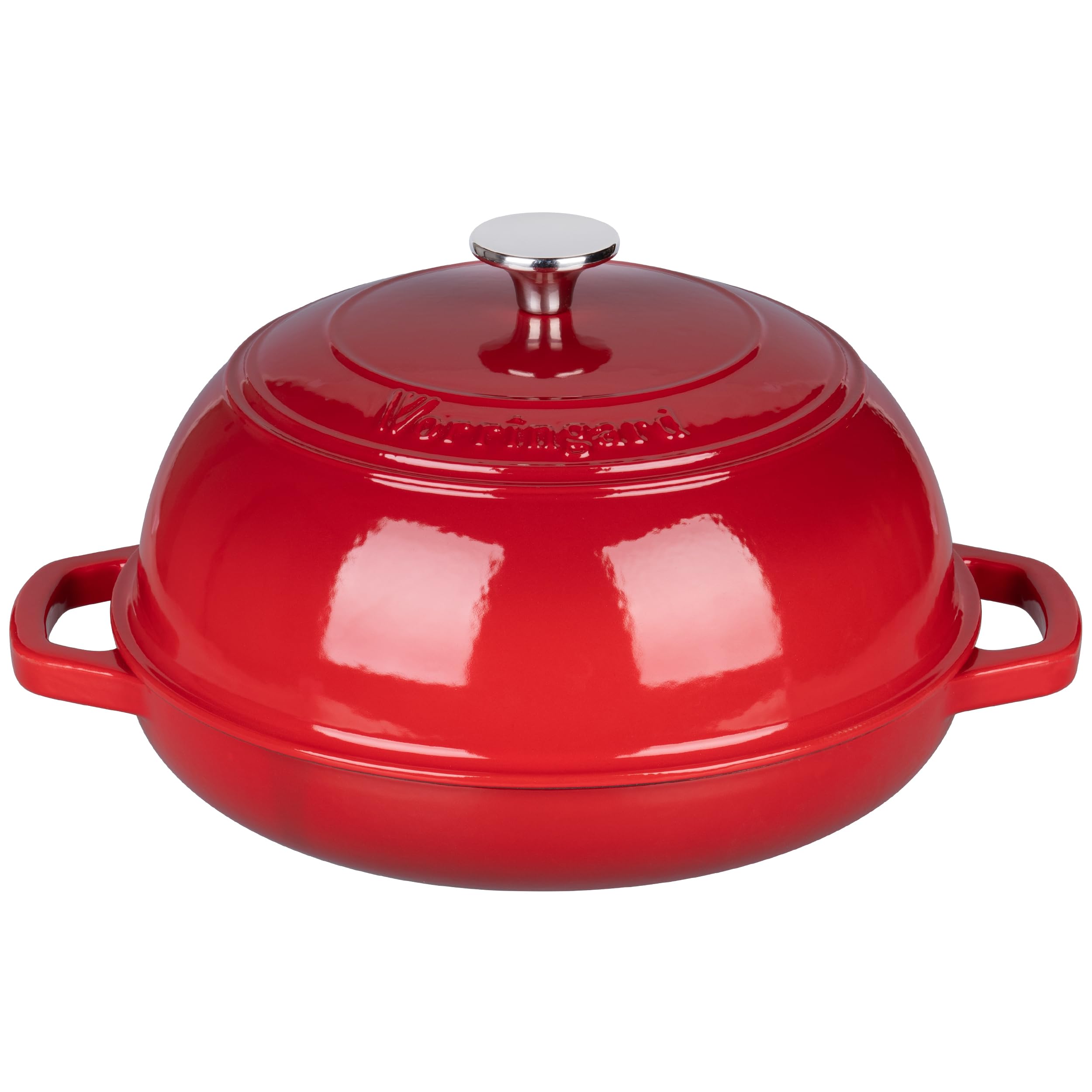 VORRINGARD Olla holandesa de hierro fundido con tapa para hornear pan, incluye suministros para hornear pan de masa madre como cesta de prueba de pan Banneton, horno de pan de 6 cuartos de galón, rojo