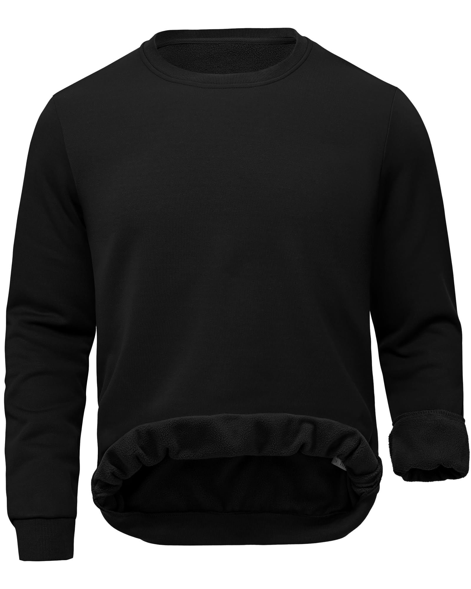 Tyhengta Herren Sweatshirt Fleece Winterpullover Sweatshirts Rundhals Pullover Gefüttert Thermopullover Jumpers Sweater