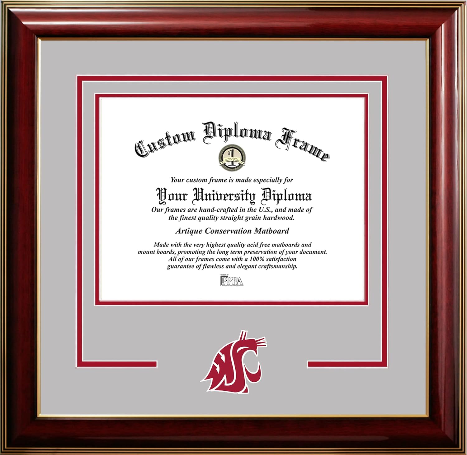 Campus Images Washington State Cougars 14w x 11h Classic Spirit Logo Diploma Frame