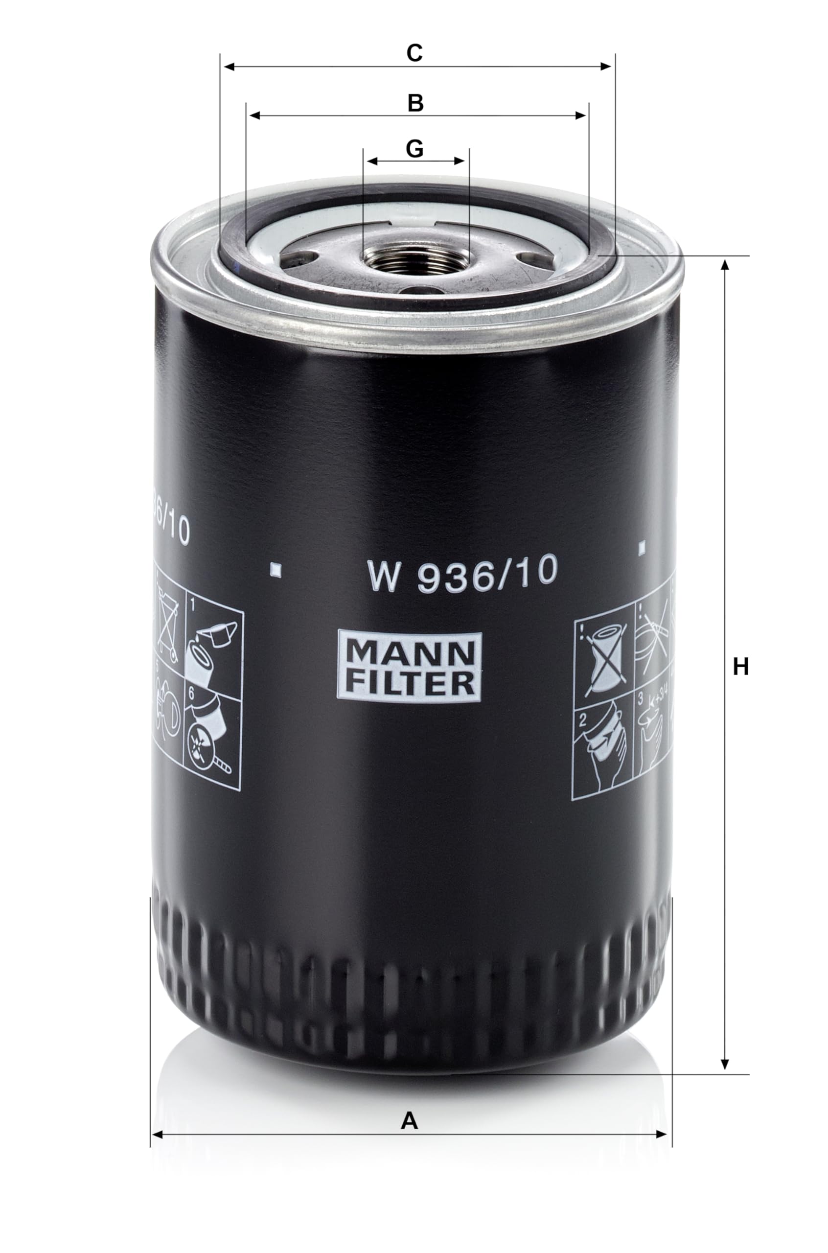 MANN-FILTER W 936/10 Filtro de aceite - para Aplicaciones fuera de autopista