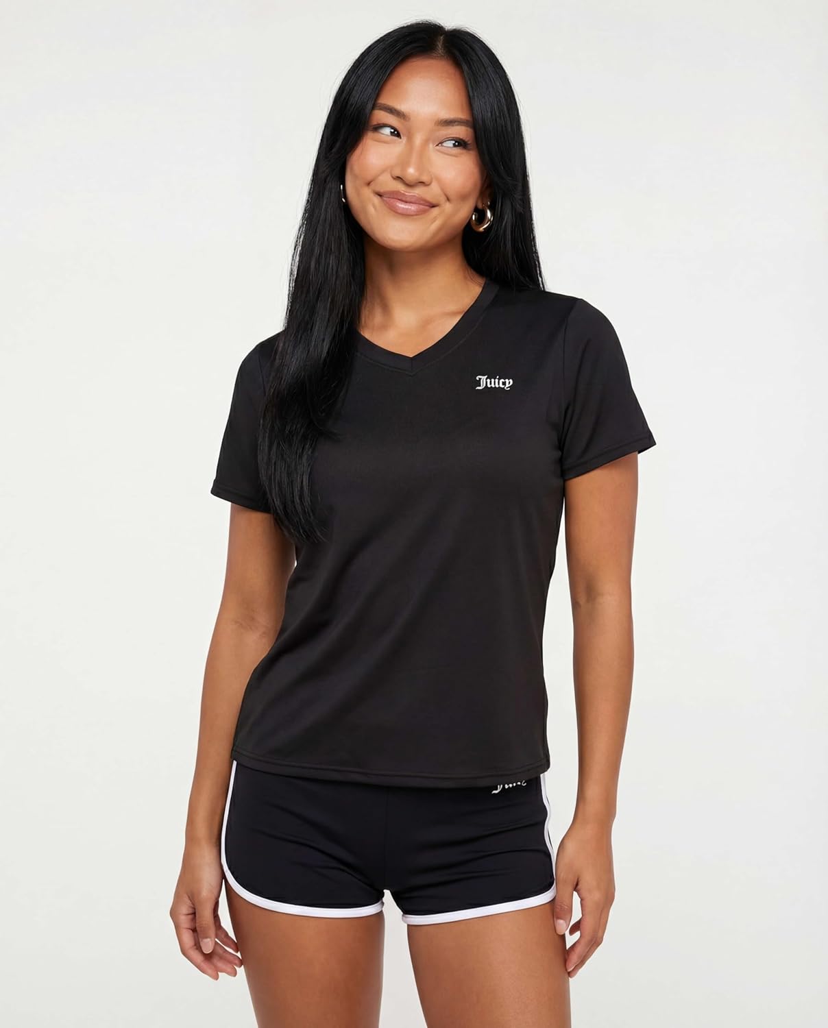 Juicy Couture 3 Pack: Women's Short Sleeve V-Neck Athletic T-Shirts – Workout, Fitness, Yoga, Pilates, Gym Activewear