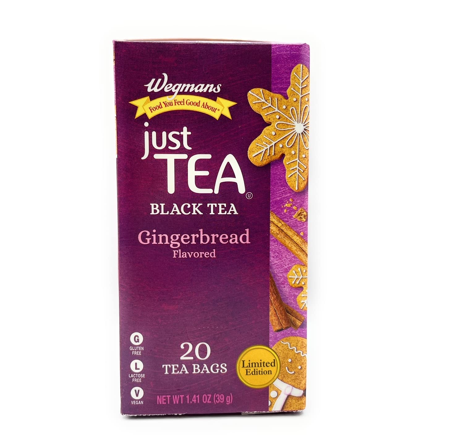 Wegmans Just Tea Gingerbread Flavored Black Tea Bags