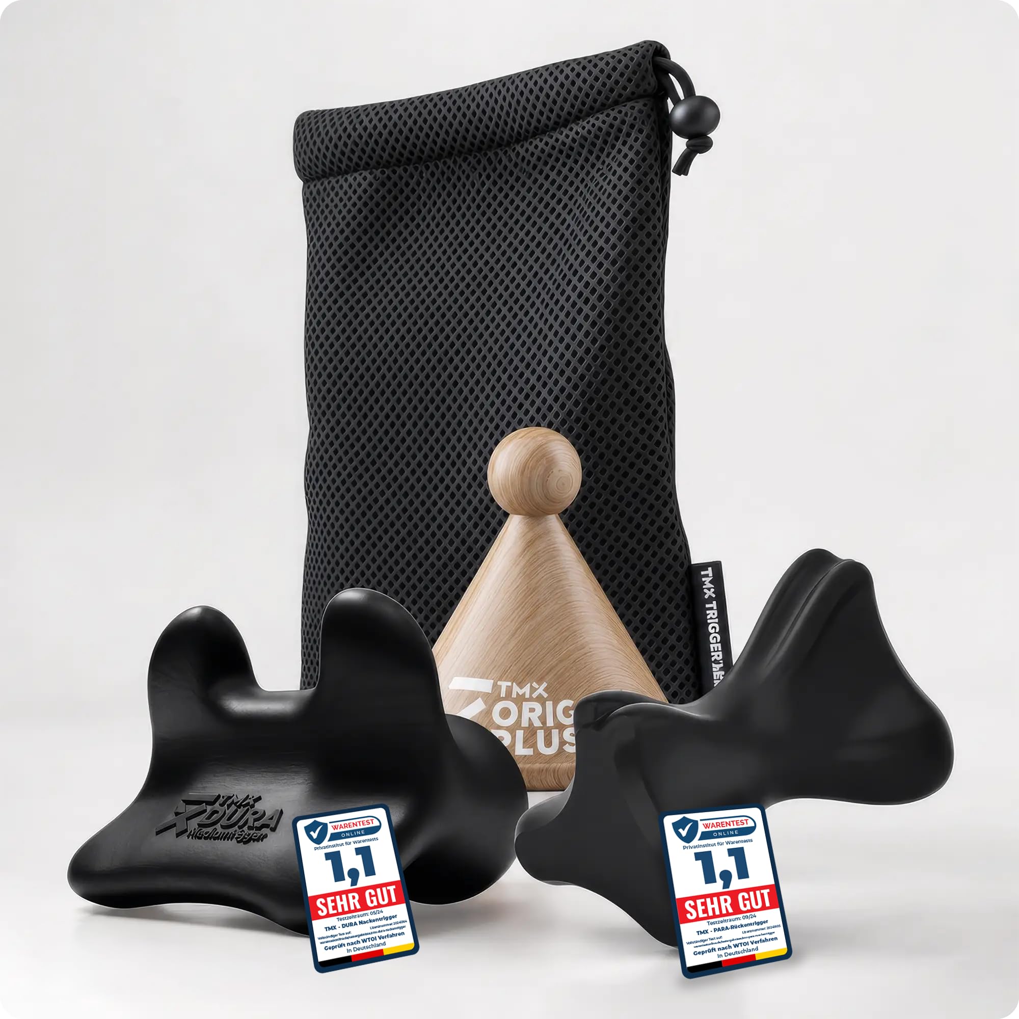 TMX® Zestaw do masażu ramion | akupresura przeciw bólom ramion | masaż punktów bólowych | naciskanie punktów spustowych | masaż punktów spustowych | 3 narzędzia spustowe w jednym zestawie