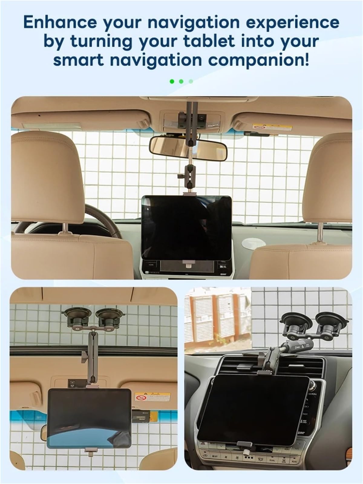 Soporte Movil Coche Supporto per Tablet per Auto Supporto a Ventosa con Supporti a Sfera da 1 Pollice per Tablet Supporti per Parabrezza di Veicoli Porta Smartphone