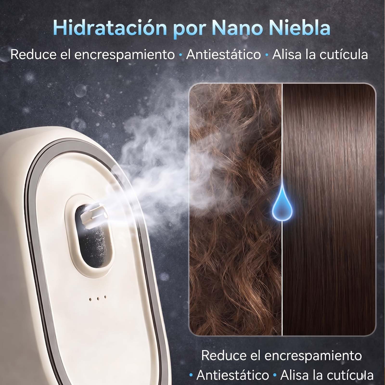 2026 Cepillo Alisador Con Vapor,Electric Spray Air Cushion Massage Comb,Electric Steam Brush For Hair,Rechargeable Detangling Steam Brush For Short Hair, Reduce Frizz, Nourishes Hairs (Purple)