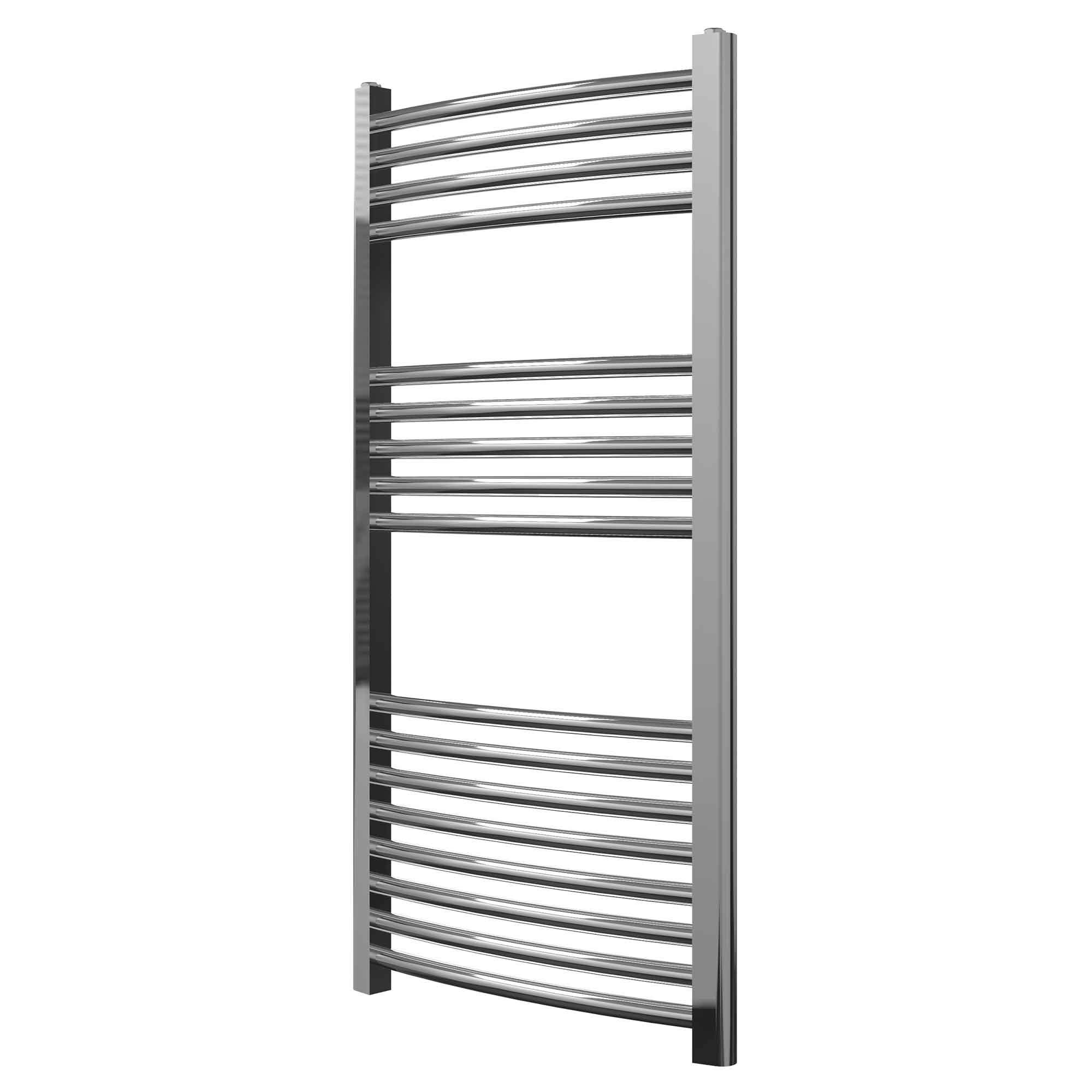 Greened House Chrome Heated Towel Rail Curved 500mm W x 1000mm H