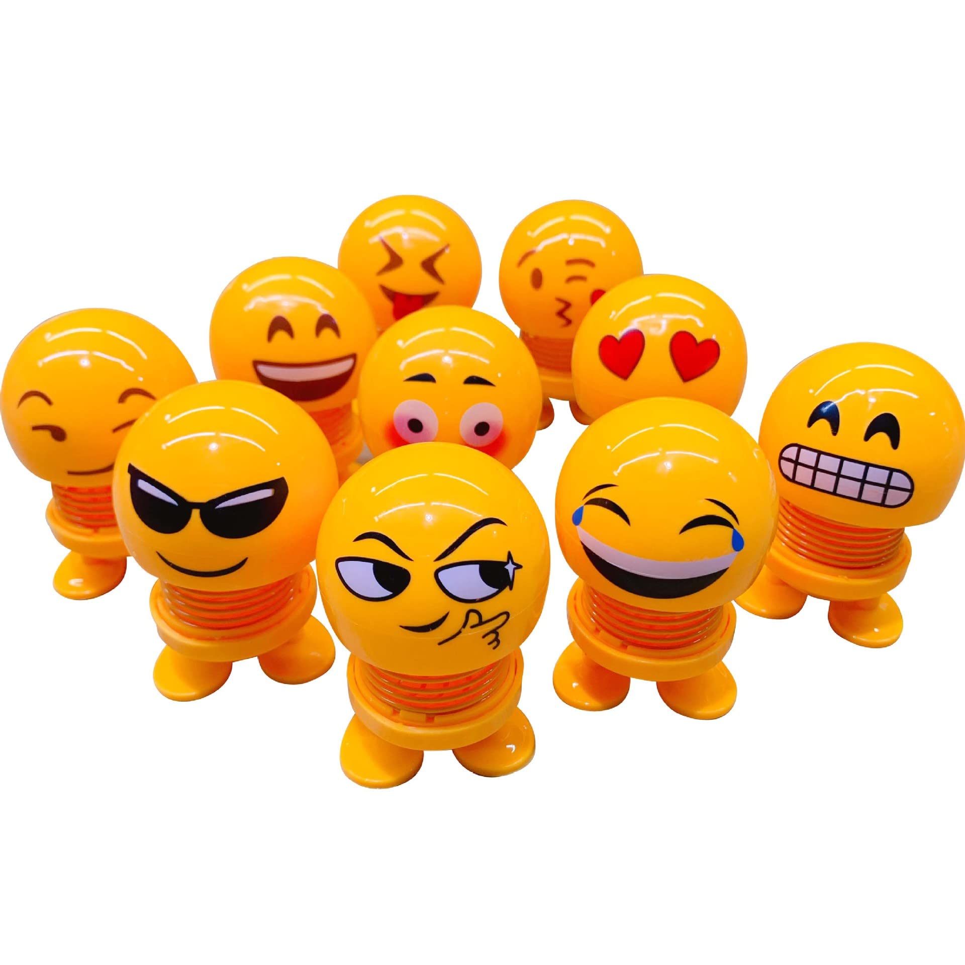 GPKWOS 6PCS Smiley Smiling Emotion Bobblehead Car Decoration, Cute Funny Swinging Car Dashboard Ornament Decoration Nice Gift