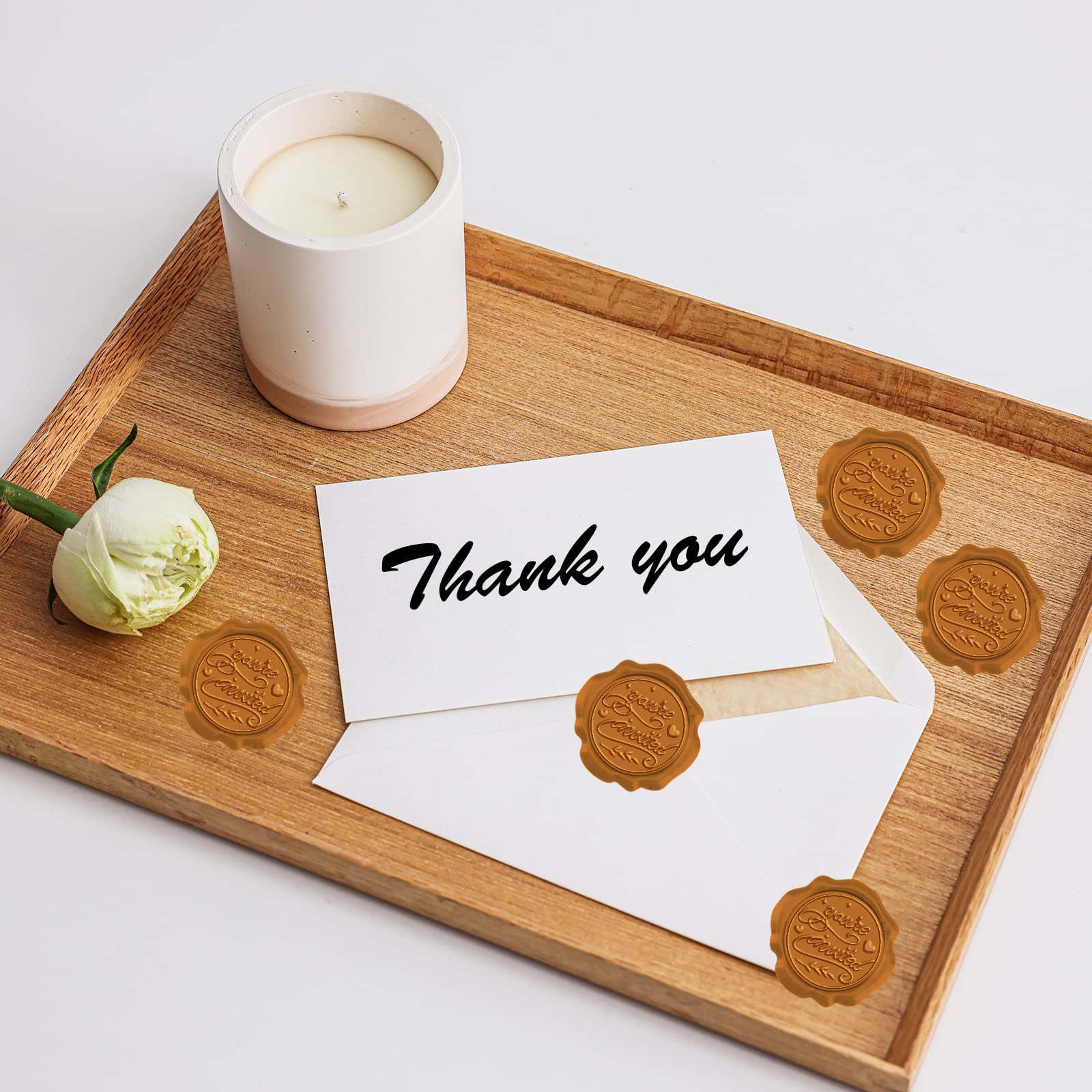 Sellos De Cera Sellos Para Cerrar Sobres 50 Autoadhesivos Dorados - Para Invitaciones Y Regalos Para Cartas Sellos Lacre Personalizados