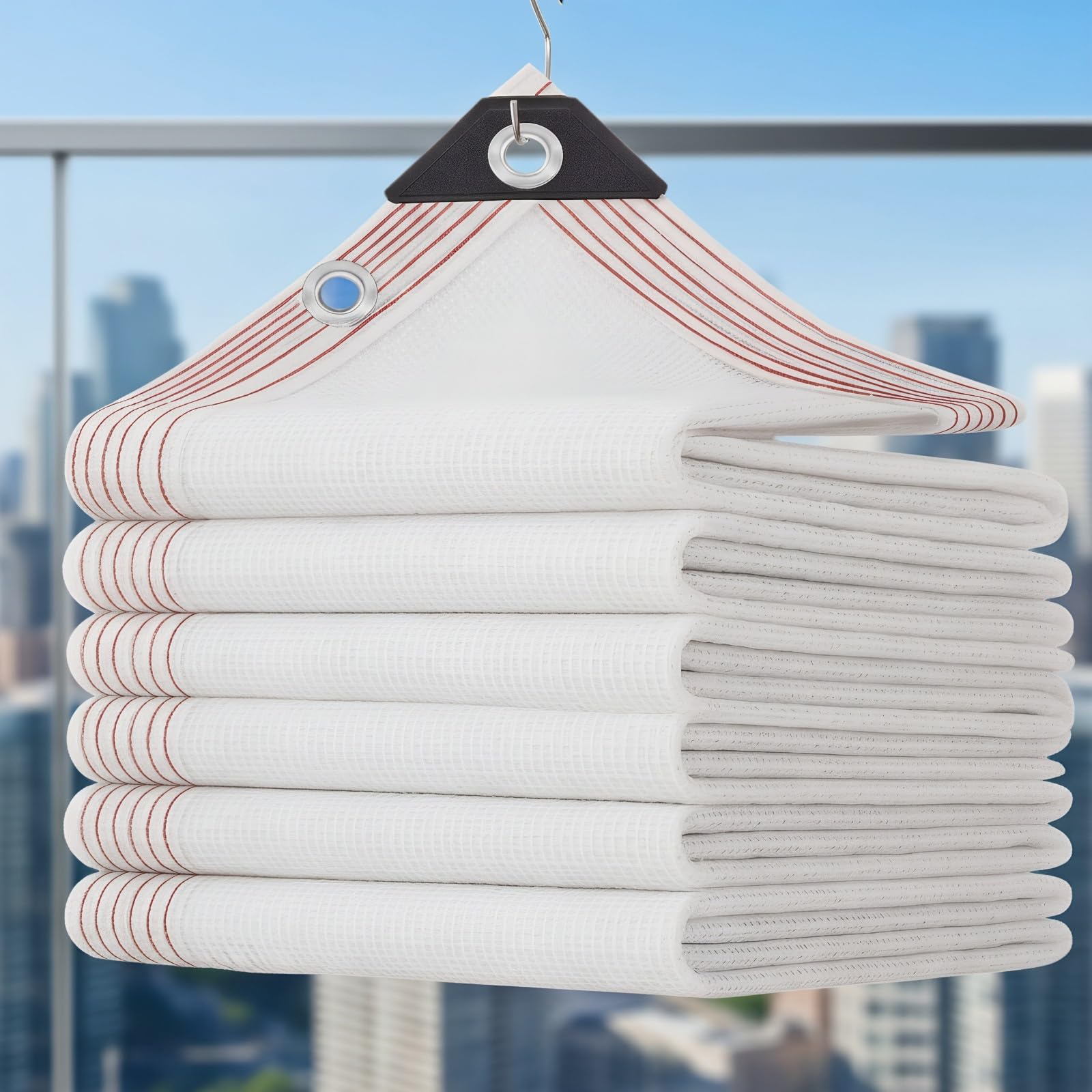 White Shade Cloth Fabric 99% Sunblock Heavy Duty Mesh Tarp with Grommet, Tear Resistant Greenhouse Shade Netting Breathable for Garden, Patio Plants, Pergola(8x8m/315x315in)