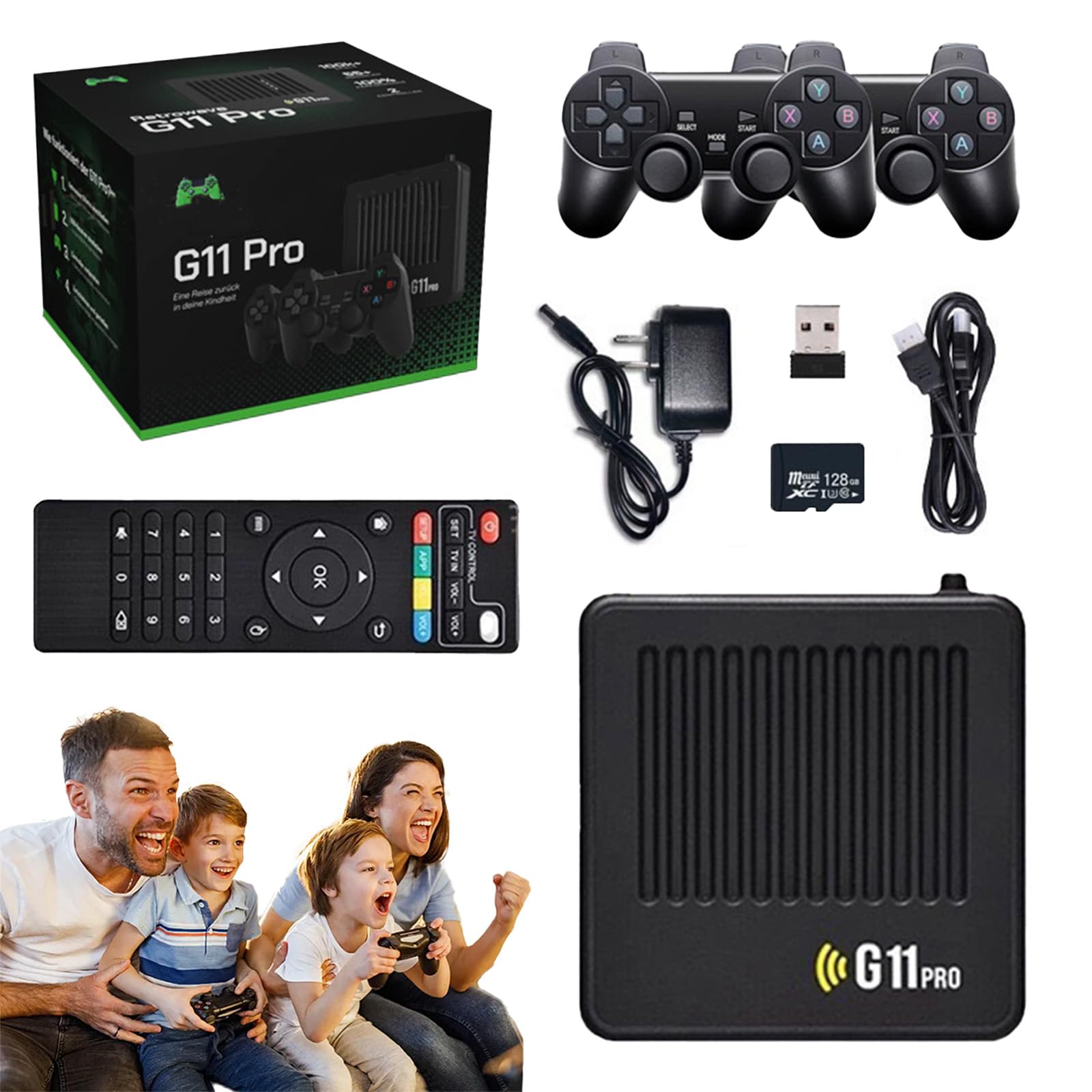 Console Retro G11 Pro - Plus De 100 000 Jeux - 4K UHD - 2 Manettes Sans Fil - Plug & Play - 256 Go - 7