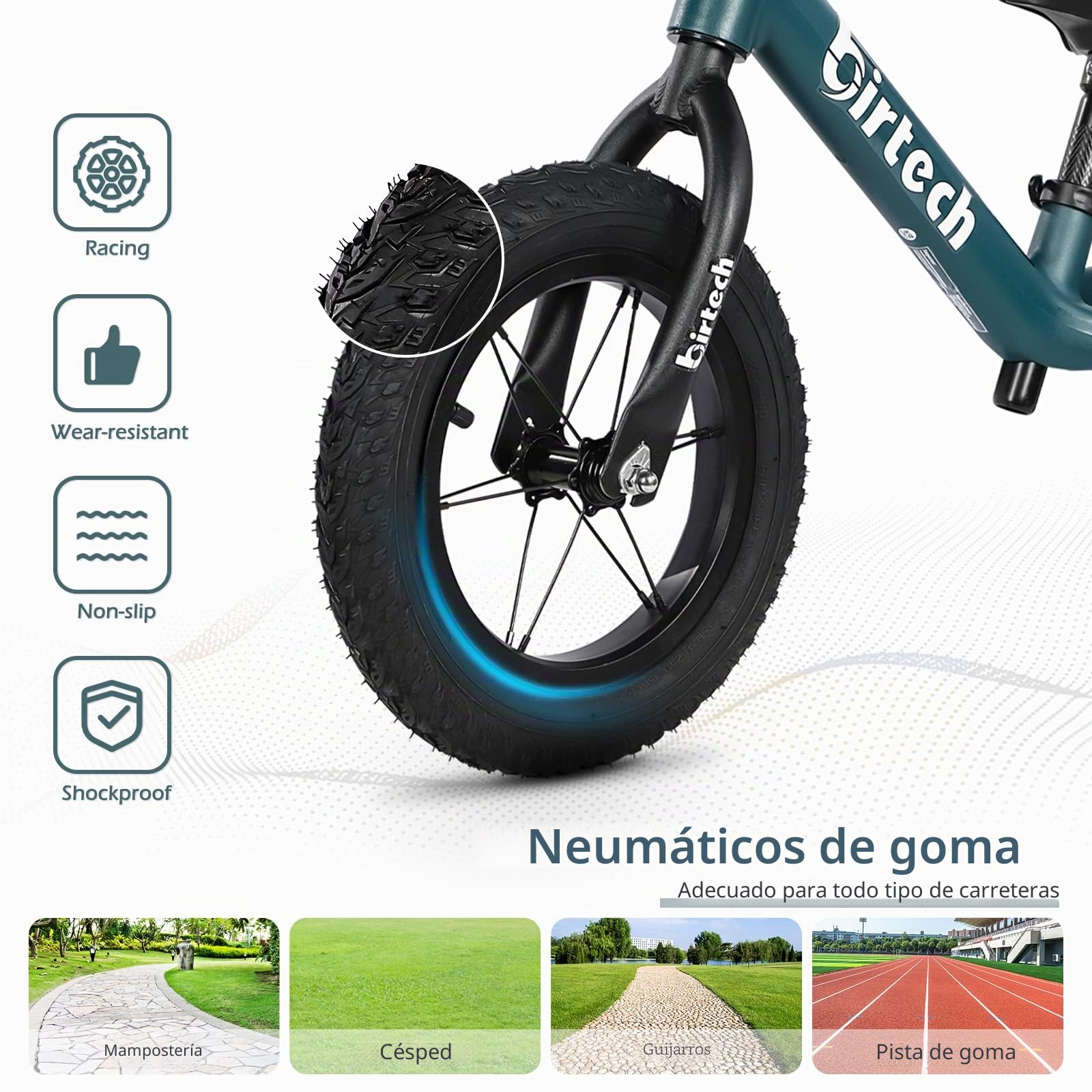 Hello-5ive Bicicleta sin Pedales de 12 Pulgadas, Adecuada para niños de 2 a 6 años, con Cuadro de Nailon, sin Pedales, Asiento Ajustable y neumáticos.