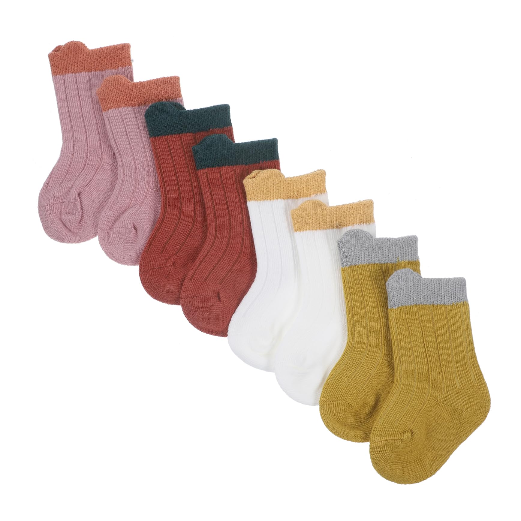 Beatifufu 4 Pairs Boys and Girls Socks Cotton Toddler Socks Seamless for Boys and Girls Newborn