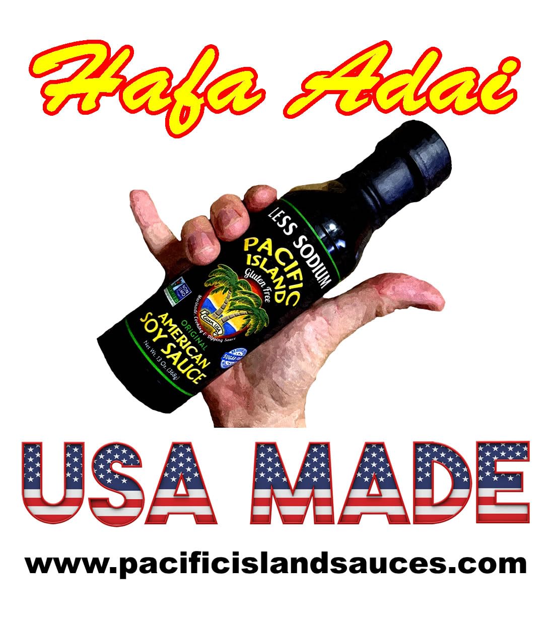 Pacific Island Naturally Fermented Soy Sauce, Low-Sodium • Fat-Free • Gluten-Free • Non-GMO • Sugar-Free • No MSG • 13 oz (24-Pack)
