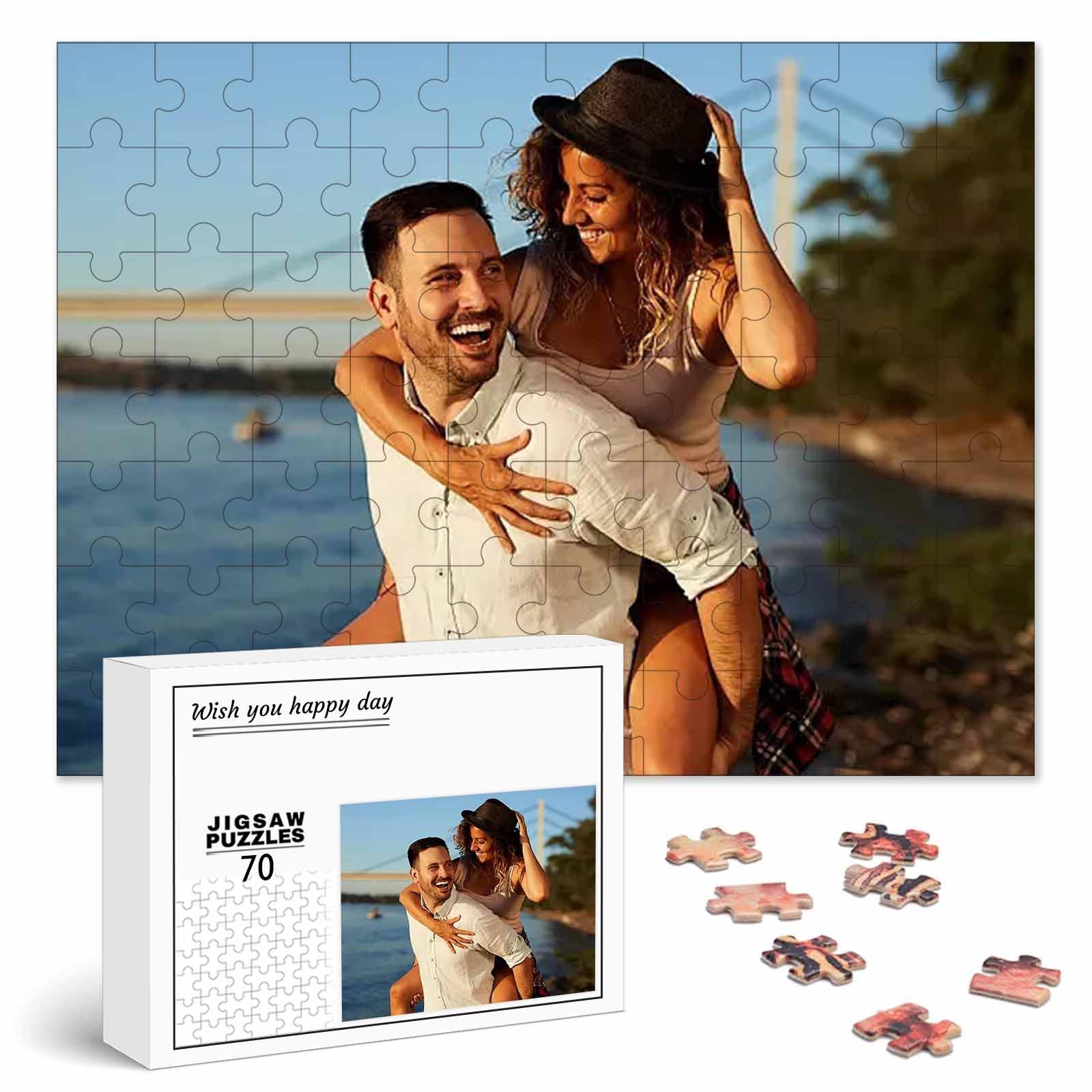 Puzzle Personalizado con Foto, Puzzle Foto Personalizado 500/1000/1500/2000/3000 Piezas, Rompecabezas de Madera Personalizable con tu Propia Imagen, Regalo para Familiares/Parejas