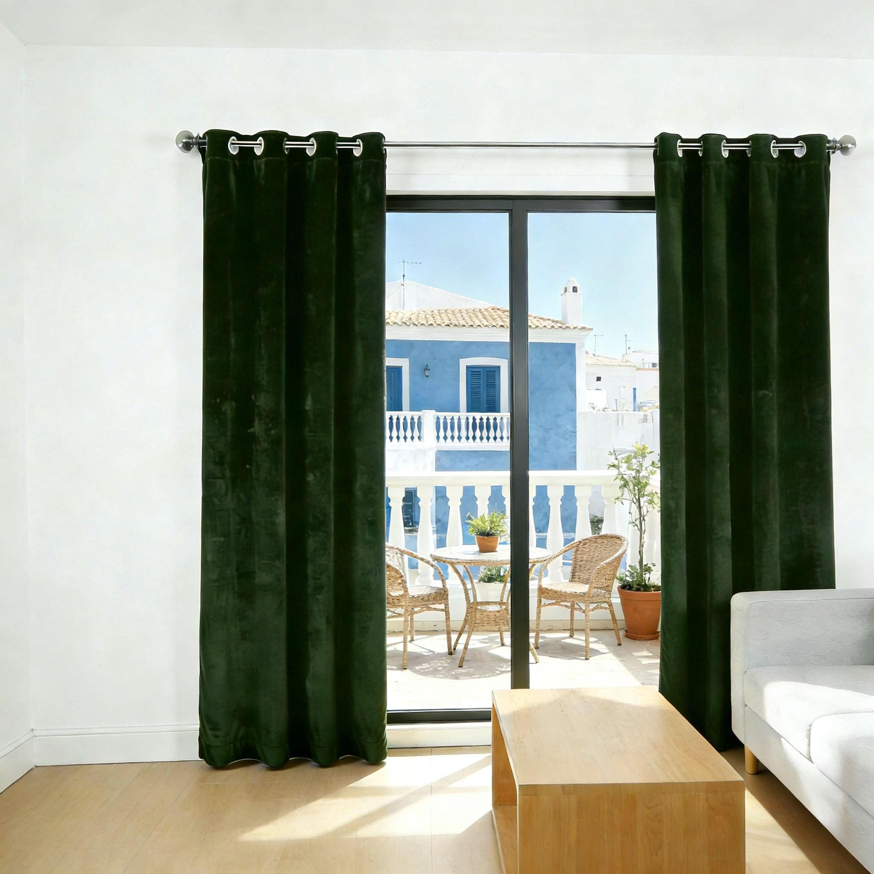 Rideau anti UV et bruit vert foncé pour bloquer la lumière et la chaleur 160x70