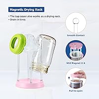 Vista 3 de YOTIME Juego de cepillos para botellas de viaje, kit de limpieza de botellas 6 en 1 con cepillo de silicona para botellas, cepillo limpiador