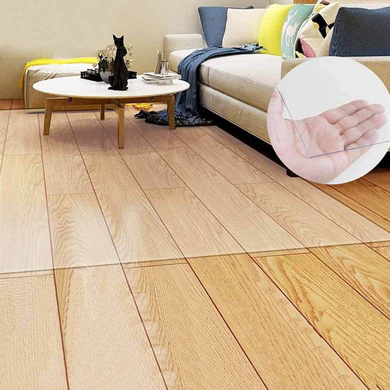 Tappetino in PVC trasparente per sedia per ufficio e casa, protezione per pavimenti in resina antigraffio (1,5 mm, 120 x 180 cm), ideale per pavimenti in legno, tappeti e taglierini