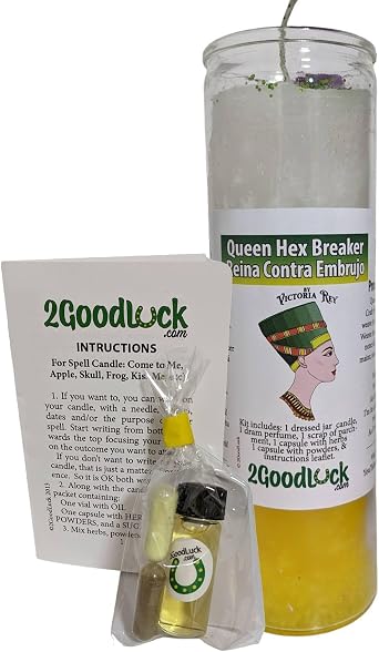 Victoria Rey Queen Hex Breaker Dressed Candle Kit - Veladora Kit Reina Contra embrujo