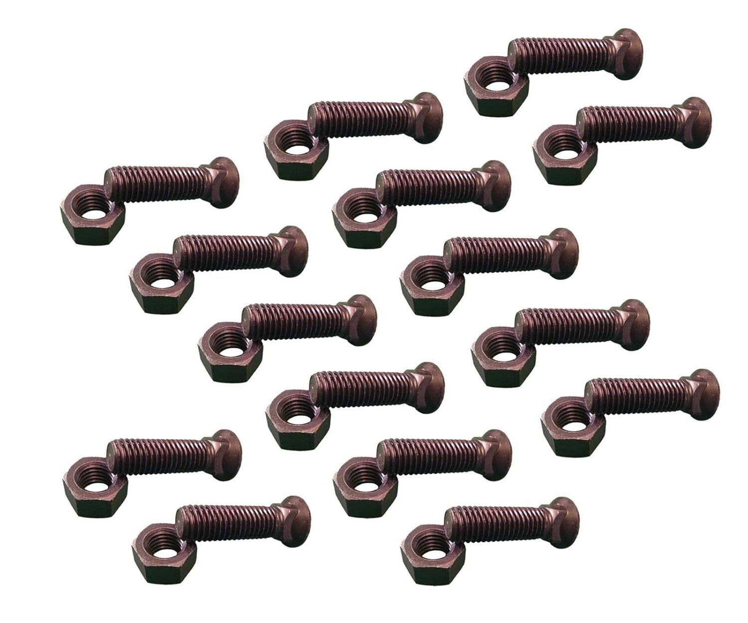 15 - Plow Bolts & Nuts for Blades/Cutting Edges, 5/8 x 2 1/2 - Grade 8, Dome Head