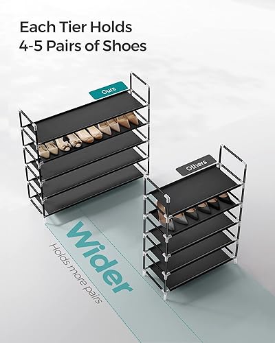 Miniatura 5 de Rejilla para zapatos Songmics de 5niveles para 25pares ahorro de espacio mueble para zapatos torre organizadora de almacenamiento