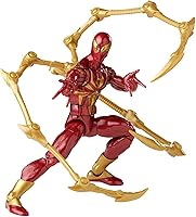 Vista 2 de Marvel Legends Series Spider-Man Figura de Acción Iron Spider de 6 pulgadas, Incluye 2 Accesorios