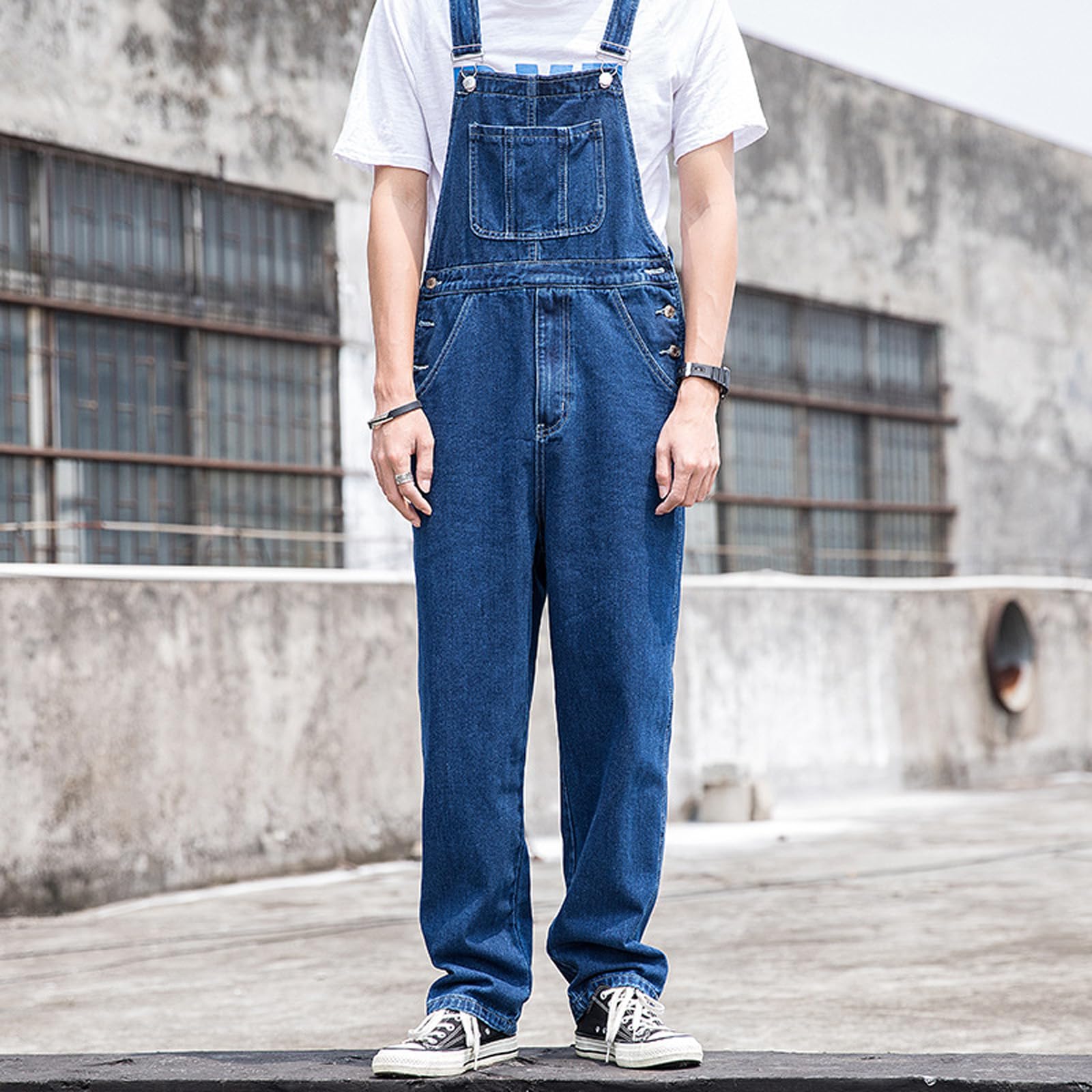Monos Pantalones De Vaqueros Hombre,Overoles Vaqueros,Correa De Hombro Ajustable,con Botones En Los Lados,para Exteriores Casuales Fiestas Vacaciones Playa Vida Cotidiana