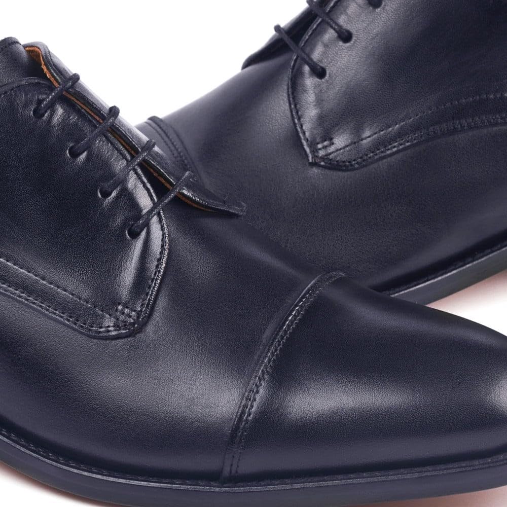 MASALTOS Zapatos de Hombre con Alzas Que Aumentan Altura hasta 7 cm. Fabricados en Piel. Modelo Birmingham Azul