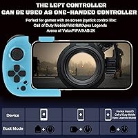 Vista 3 de Megadream Control de juegos Gamepad para iPhone iOS Android (azul+rojo)