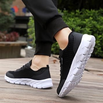 Mens Running Trainers - Men's Lightweight Breathable Running Sneakers with Mesh Upper for Comfortable Casual Wear and Daily Jogging