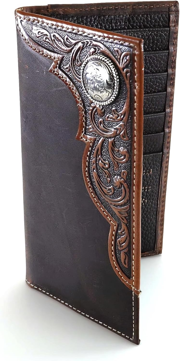 Ariat Men's Distressed Corner Over Circle Rodeo Wallet - Image 6