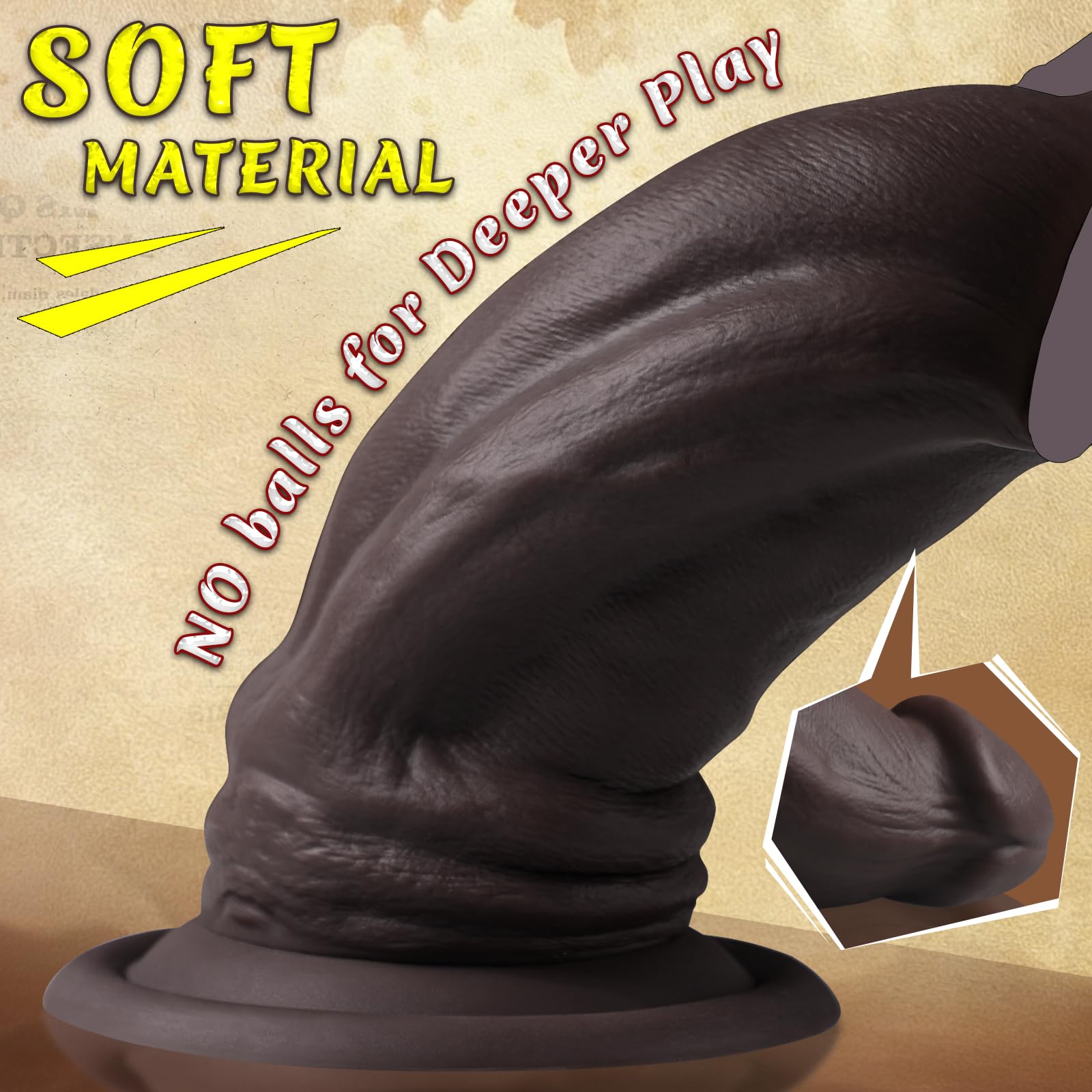25*8,4 cm Épaisseur Extrême Gode XXL,Gode Anal en Silicone À Double Densité | Godemiché Monstre Géant et Ventouse sans Testicules pour Utilisateurs Avancés Hommes Compatible avec Harnais