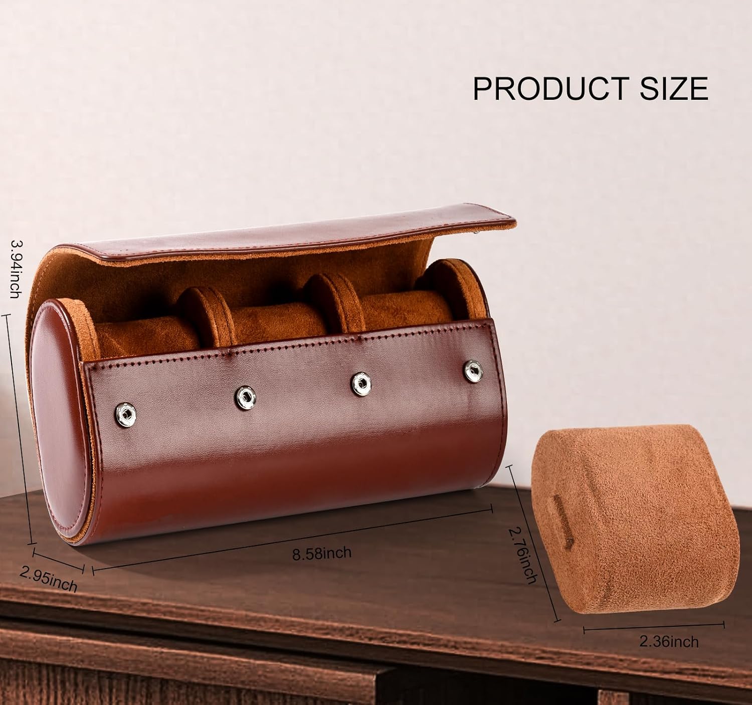 Watch Travel Case Hold 3 PCS Watches Travel Watch Case for Wristwatches & Smart Watches and Watch Travel Case for Men