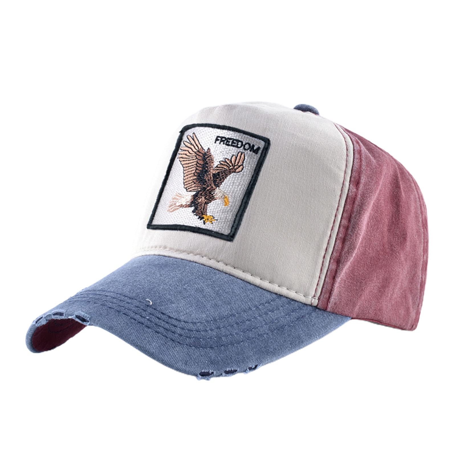 vol 【TTQK】Animal Baseball Cap Mesh embroidery, breathable, comfortable, casual cap, outdoor sun protection, windproof, dustproof, fishing, travel, garden, beach【3 style，Blue-Eagle】