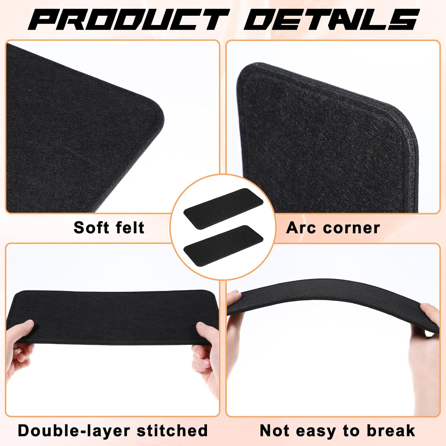 2PCS Black Handbag Base Shaper Pad, 12×5 Bag Bottom Shaper Rectangle Purse Insert Bag Liner Board Insert for Bags Handbags Backpack Canvas Travel Bags - Image 3