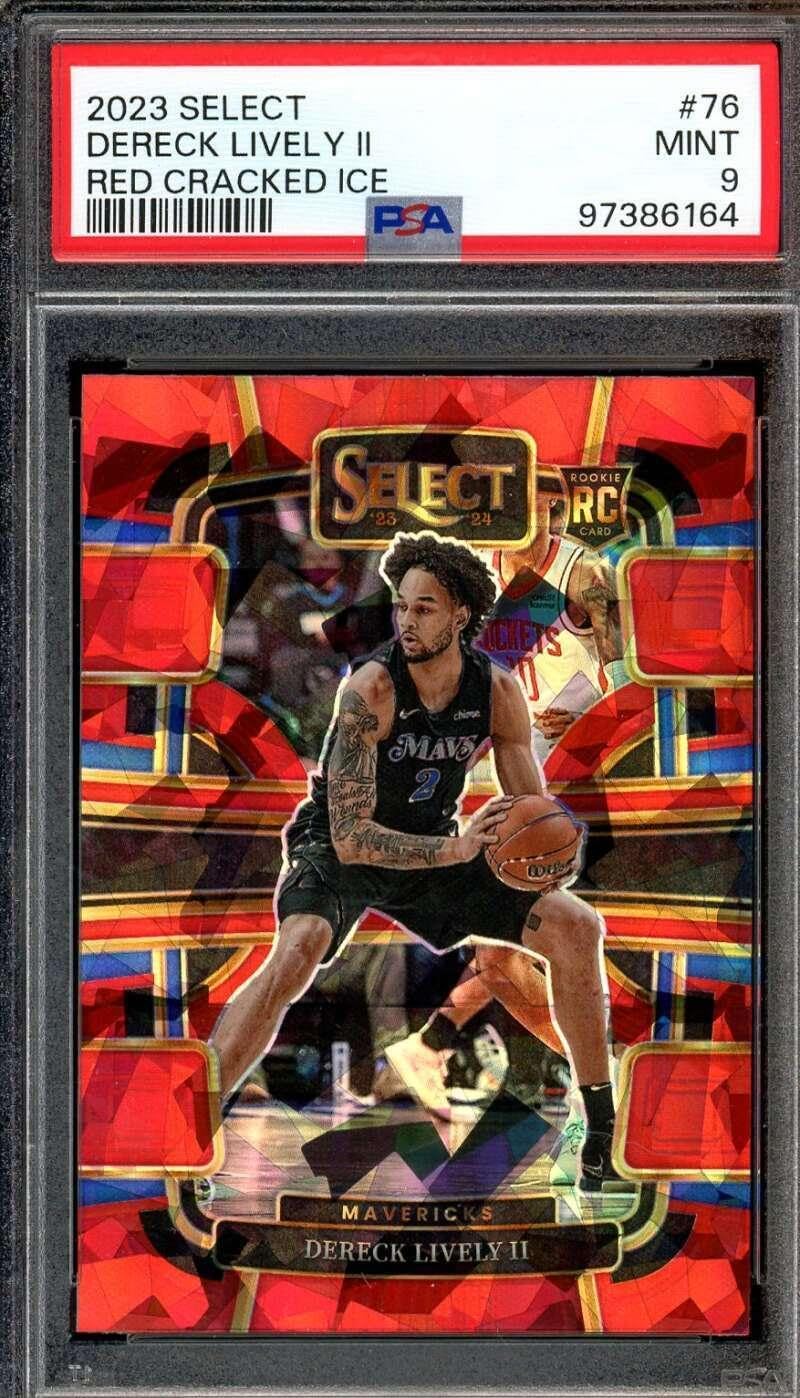 Dereck Lively II Rookie Card 2023-24 Select Cracked Ice #76 PSA 9 - Basketball Slabbed Rookie Cards
