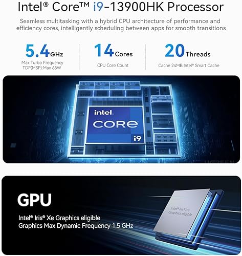 Vista 42 de Beelink Mini PC SEI11, Intel 10ª generación i5-11320H (hasta 4.5 GHz) 4C/8T, mini computadora de 16 GB DDR4 RAM 500 GB NVMe SSD, micro PC 4K a 60Hz