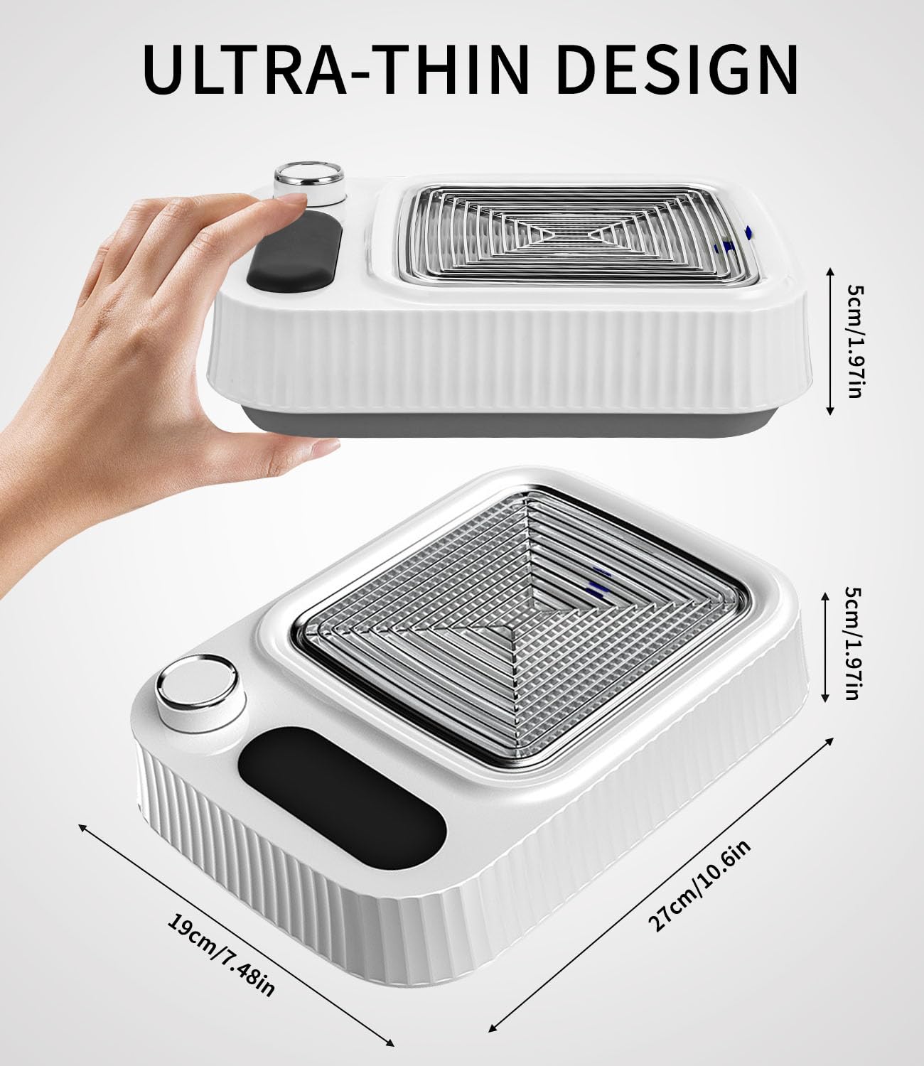Yulado Aspiratore Unghie Professionale, 80W 4500RPM Aspirapolvere Unghie Bianco, Aspiratore da Tavolo per Unghie Adatto Ai Saloni E Alle Abitazioni, Nail Dust Collector per Pedicure e Manicure