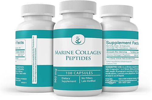 Miniatura 4 de Pure Original Ingredients Péptidos de colágeno marino, (100 cápsulas) siempre puros, sin aditivos ni rellenos, verificados por laboratorio