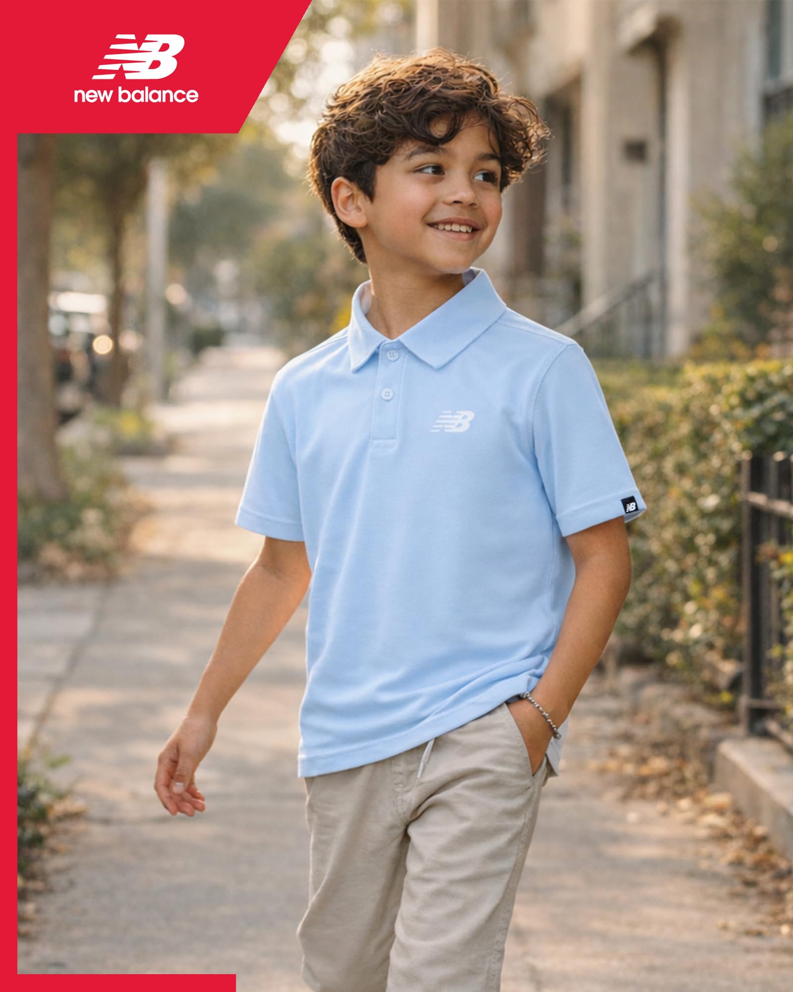 New Balance Polo para niños, paquete de 2 camisetas de golf de manga corta, ajuste seco, atlético, cuello (tallas: 8-20)