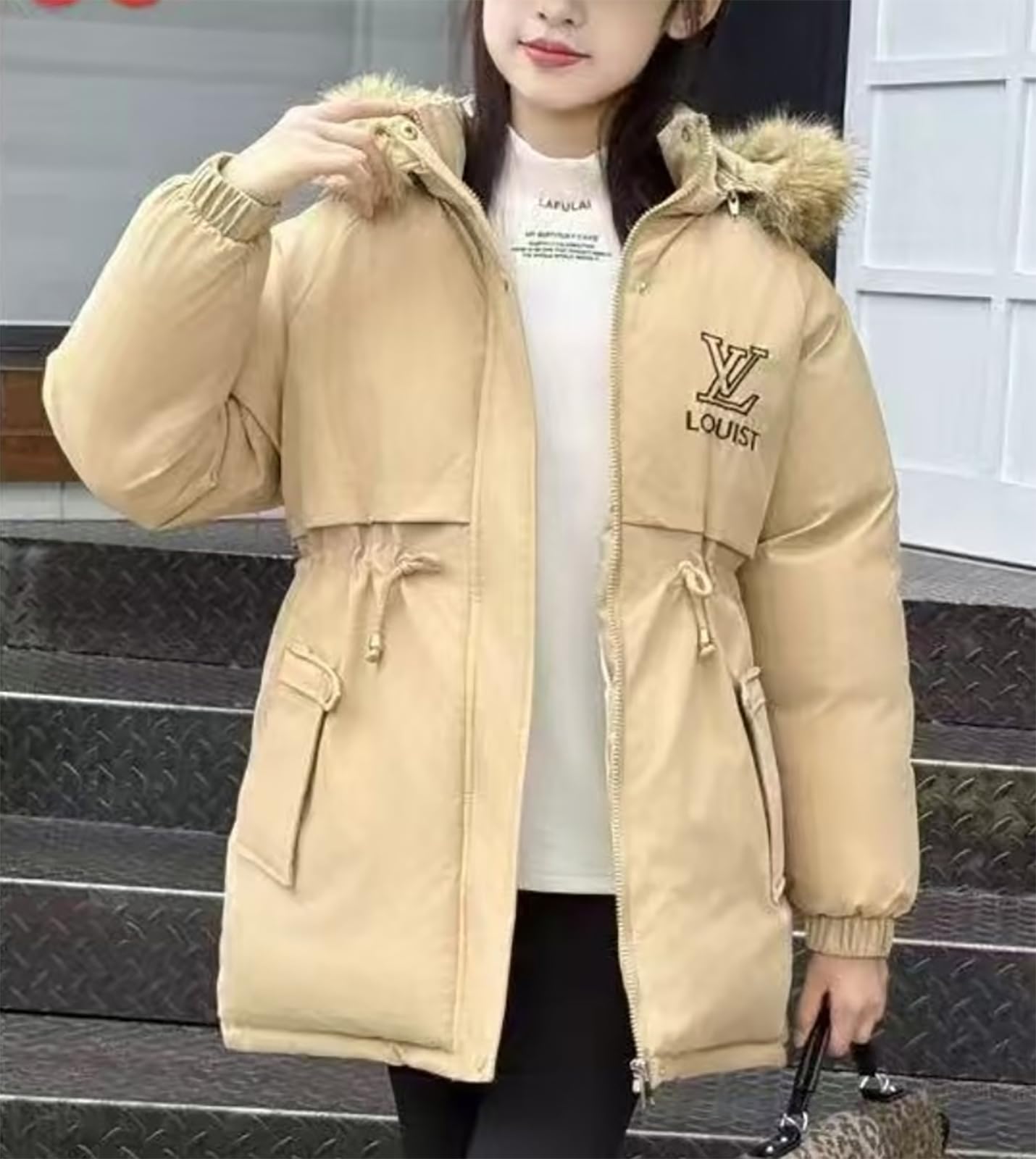 Cappotto per bambini e bambine con cappuccio per bambini, parka, cappotto caldo invernale, giacca in cotone