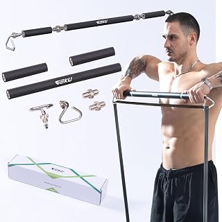Resistance Band Bar, Length-Adjustable Detachable Heavy Duty Workout Bar for Resistance…