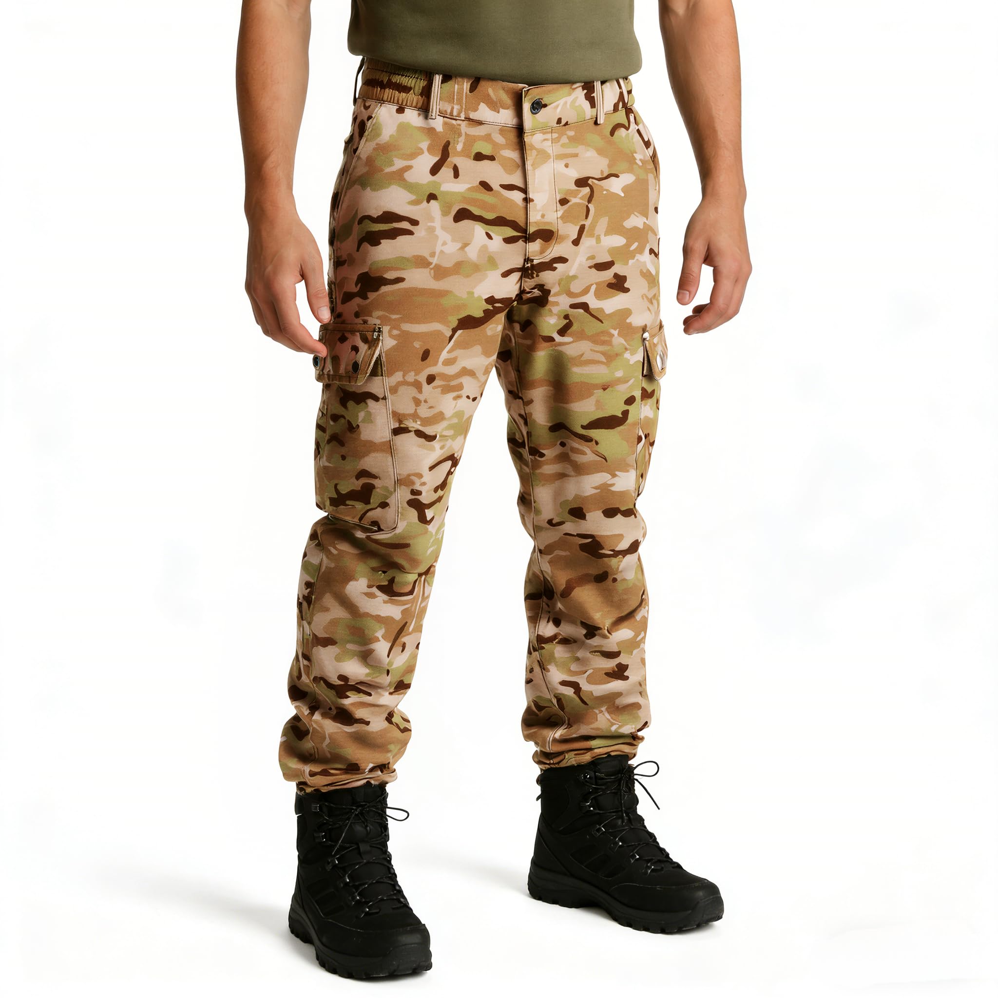 Mens Camo Sweatpants Casual Camouflage Jogger Pants Slim Fit Work Outdoors Baggy Jogging Trousers with 4 Pockets
