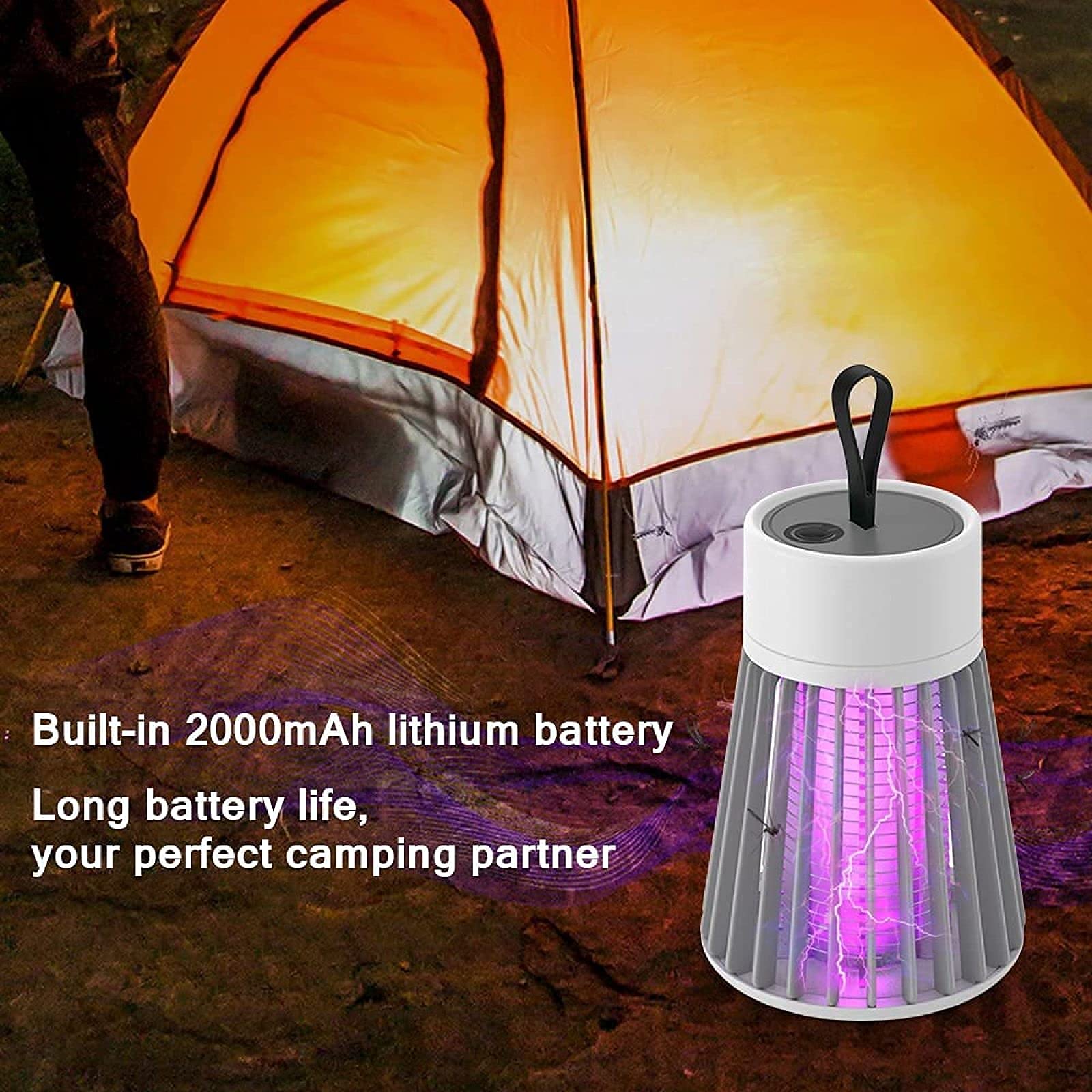 Trappola per zanzare Lampada repellente per zanzare portatile Lampade elettriche repellenti per zanzare Alimentatore USB Trappola elettronica, ricaricabile tramite USB (Usbrechargeable)