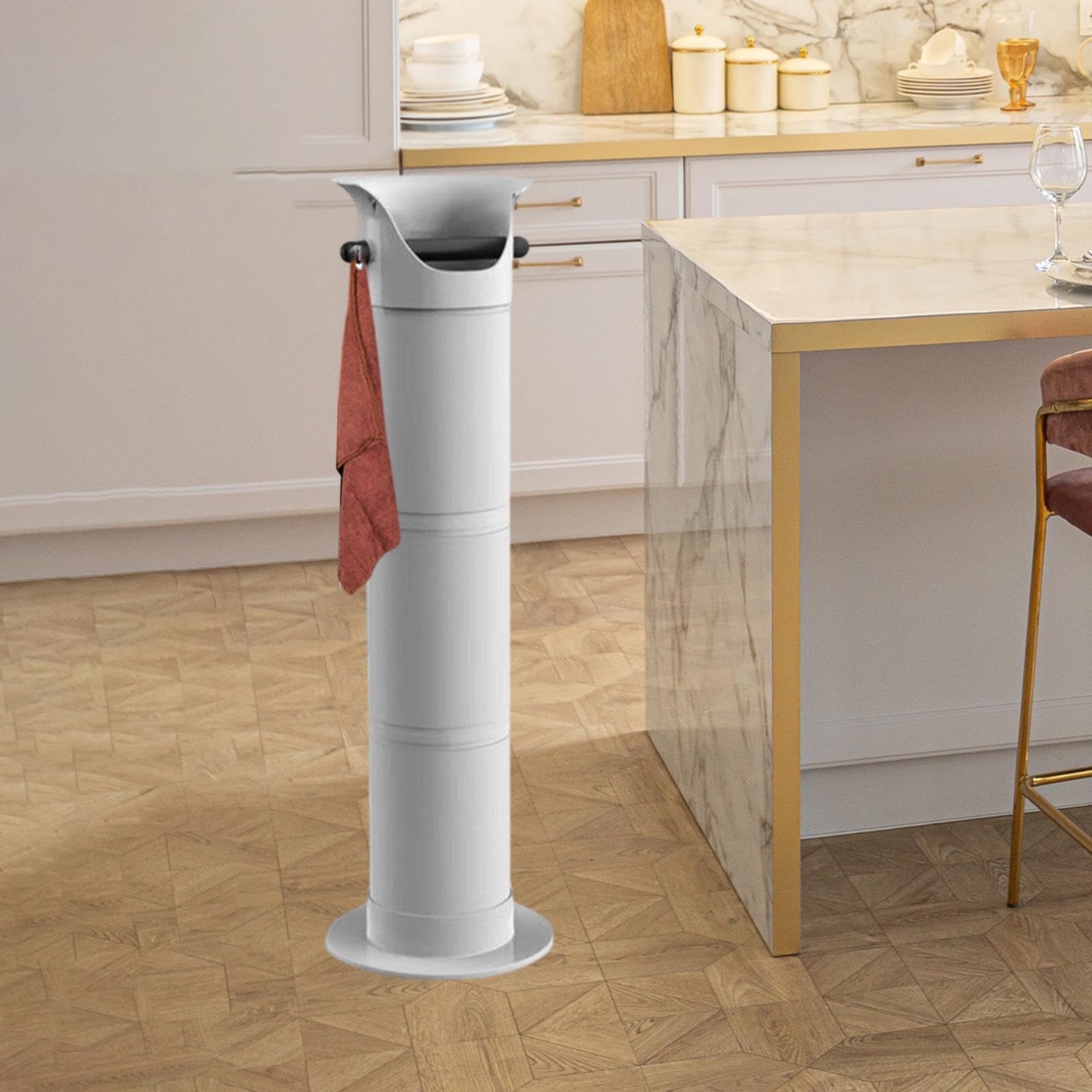 Yajuyi Caja para Posos de Café, Herramienta Profesional Y Práctica para Baristas, de Gran Capacidad, Cubo para Posos de Café para Cafeterí, Blanco, Individual