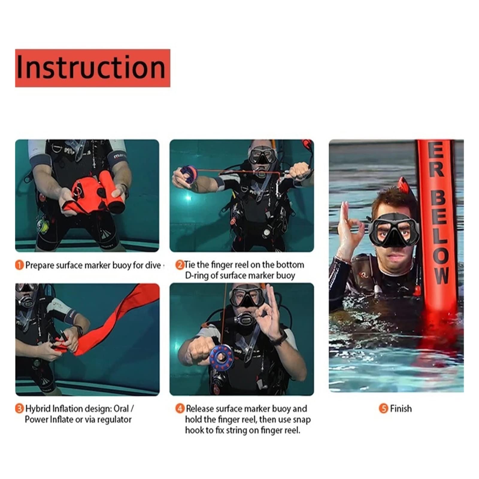 Sprzęt do nurkowania Diving Surface Marker Boja Bezpieczeństwo Podwodne Profesjonalna Tuba Nurkowa Surface Diver Korzystanie z bezpieczniejszego(Green,150CM)